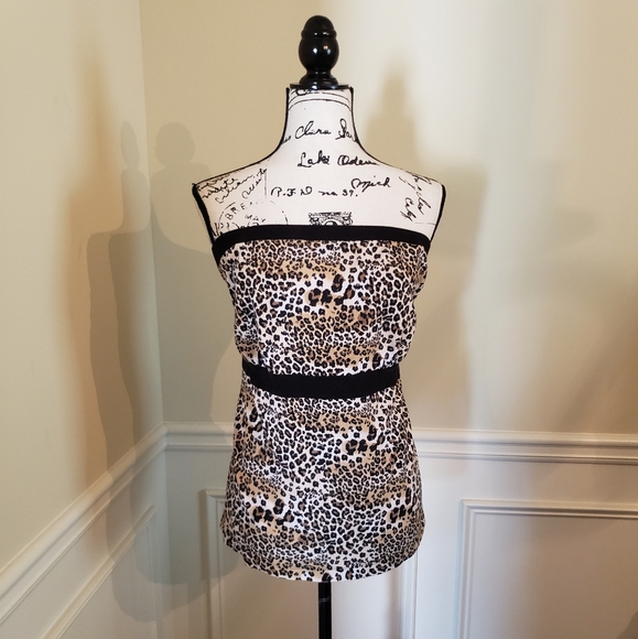 Animal Print Strapless Top - Picture 1 of 2